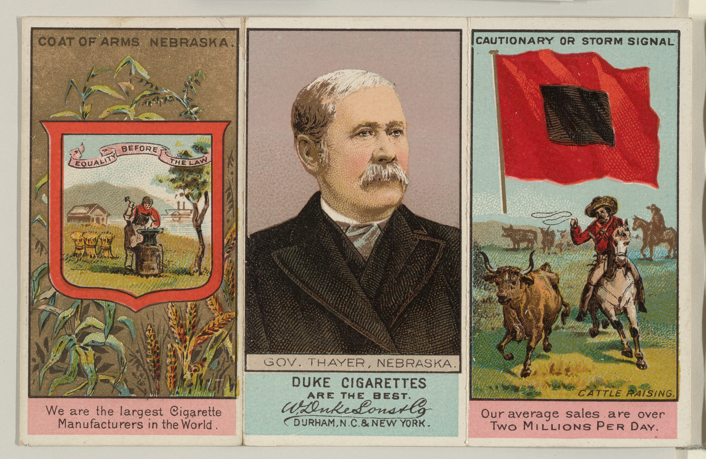 Vintage Duke Cigarette Nebraska Trade Card