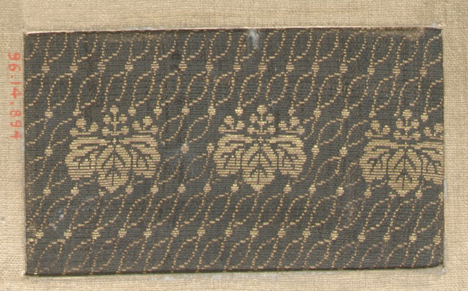 Antique Black Gold Woven Textile Fragment