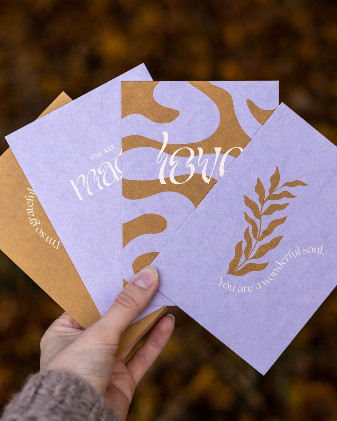 Hand Holding Affirmation Greeting Cards