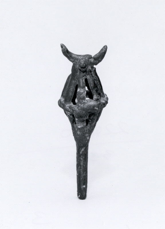 Ancient Bronze Bull-headed Artifact