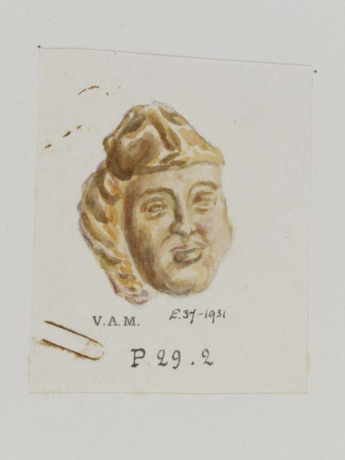 Watercolor Sketch of Male Head