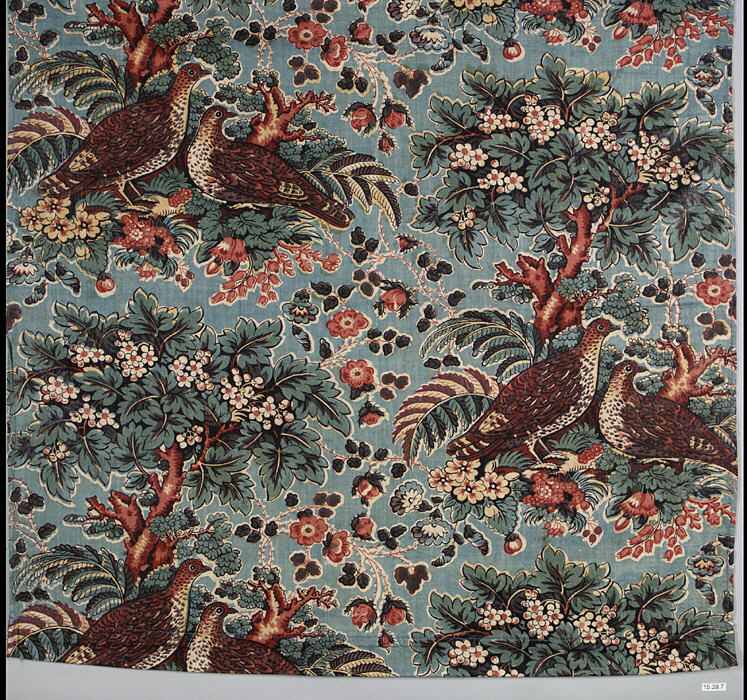 Vintage Bird Floral Printed Textile