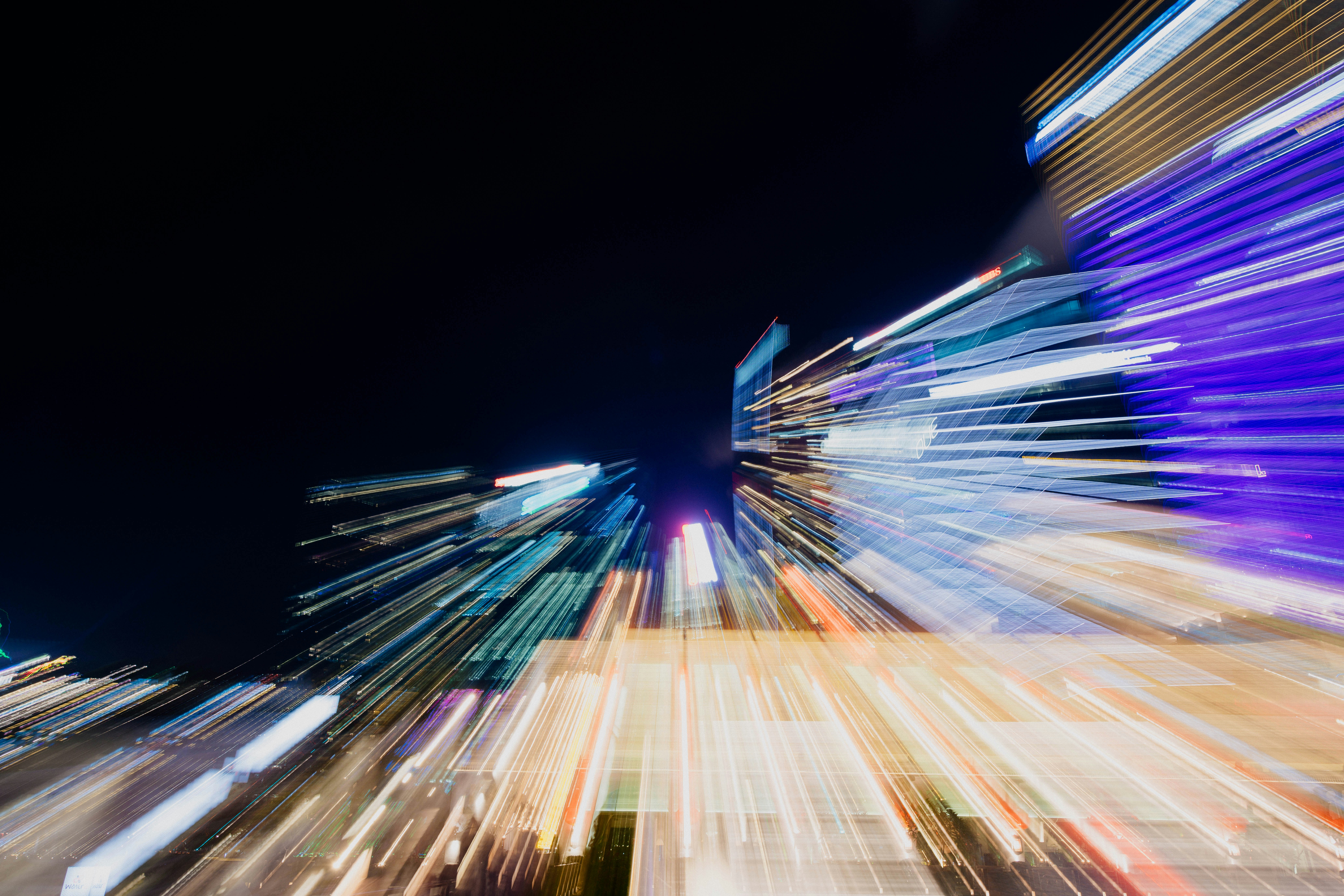 Dynamic Blurred City Night View