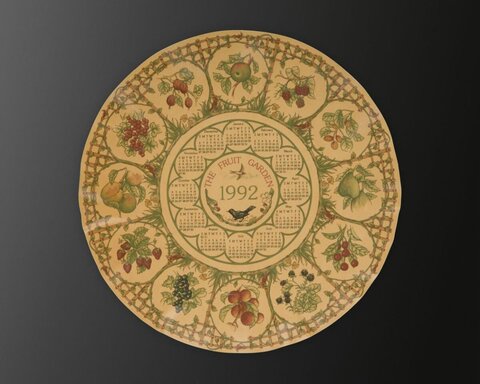 1992 Fruit Garden Calendar Decorative Plate