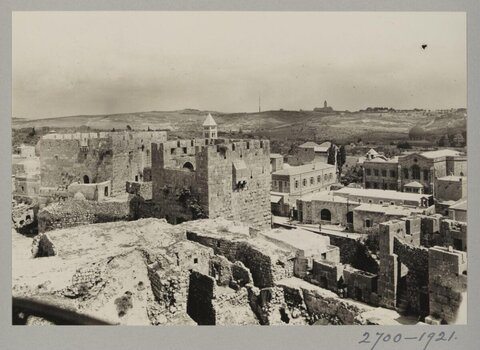 1921 Old Jerusalem Fortress View