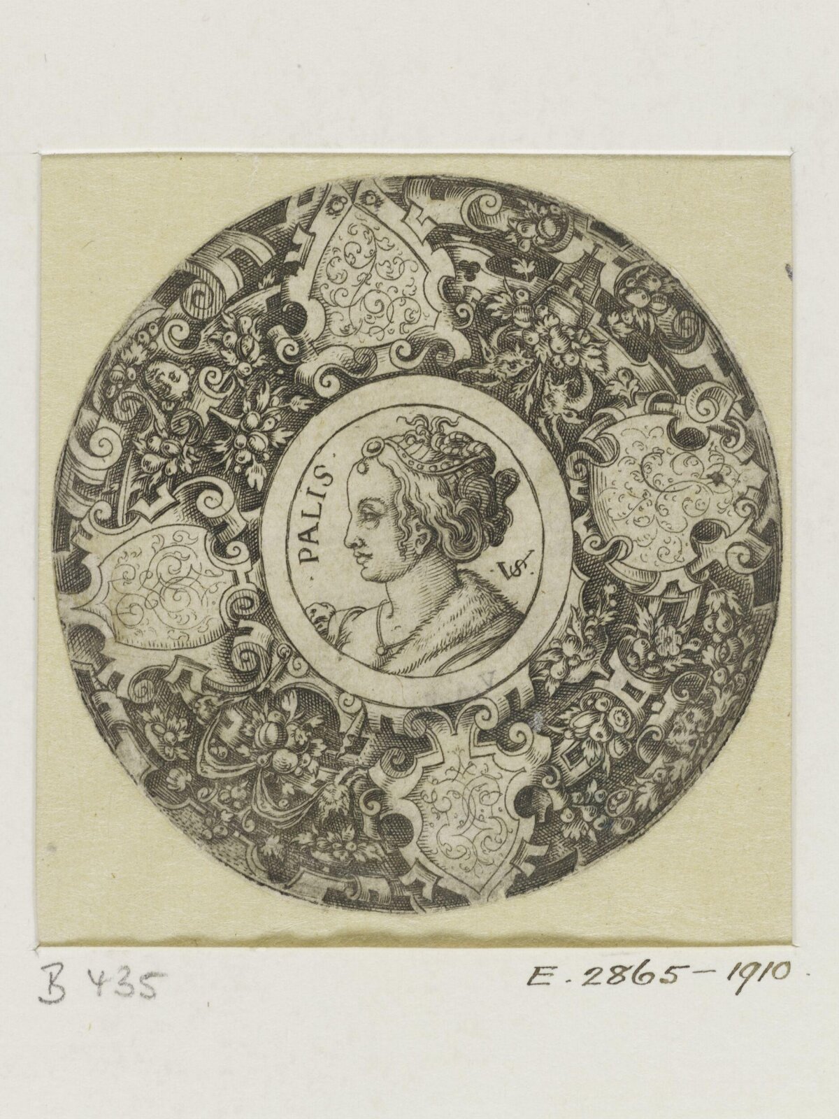 Circular Engraved Portrait of Palis