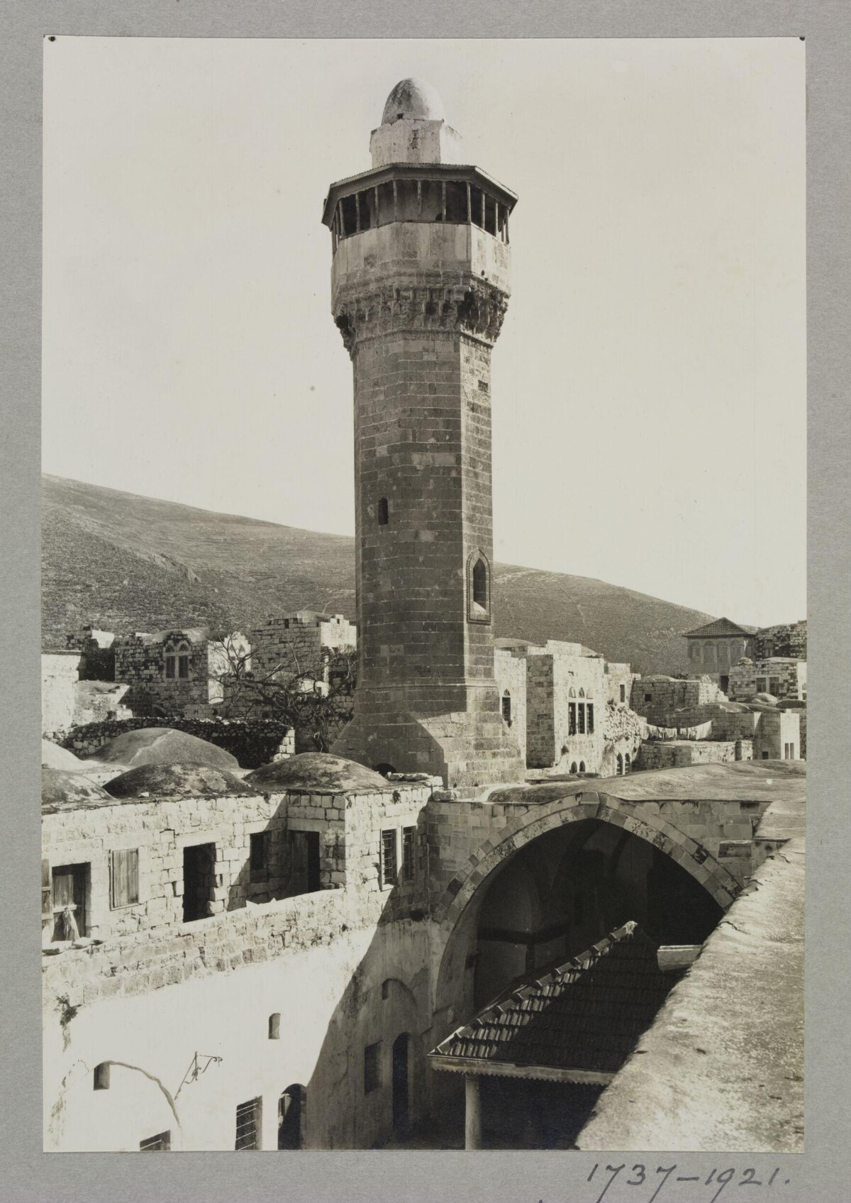 Vintage Stone Minaret Town View