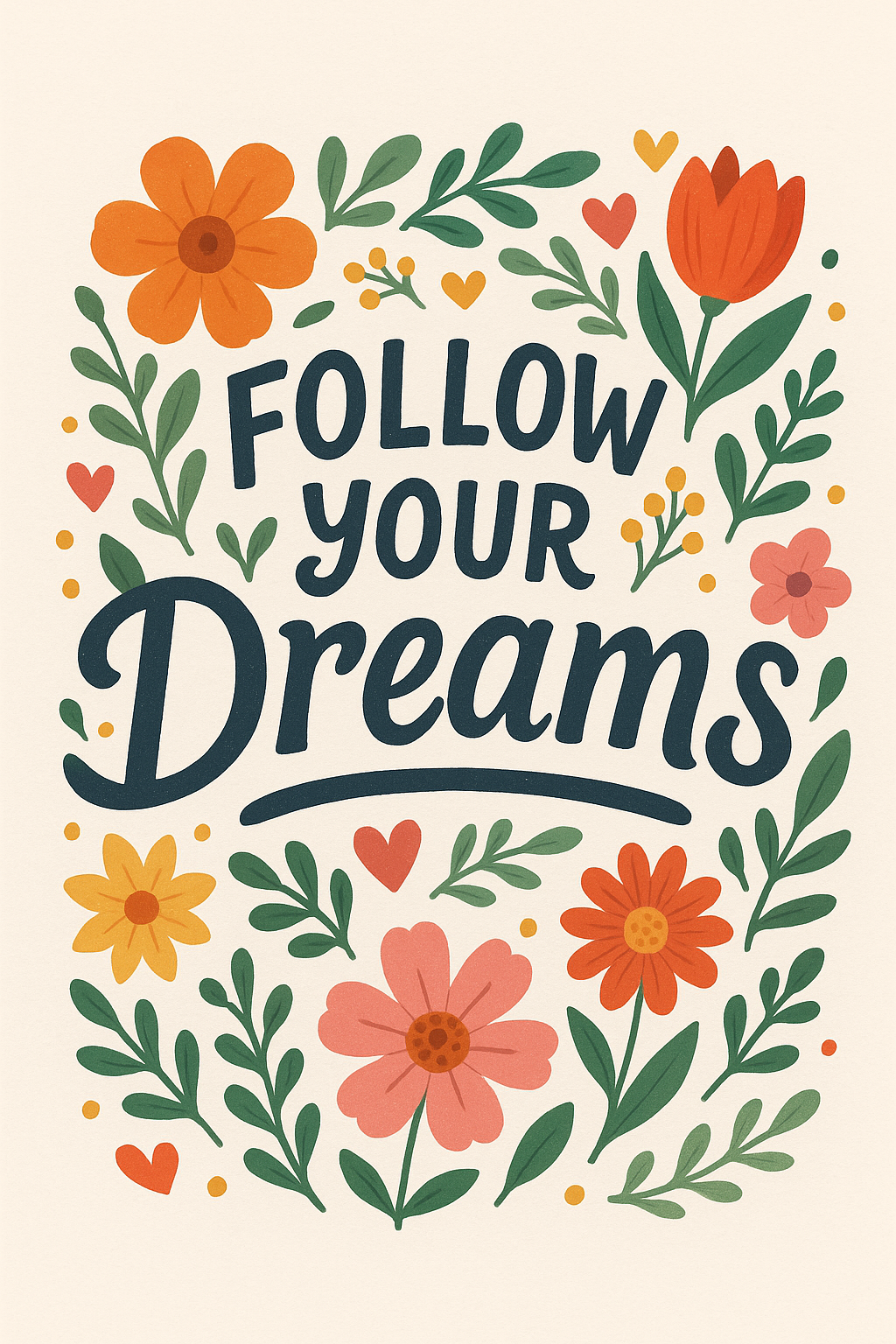 Follow Your Dreams Floral Art