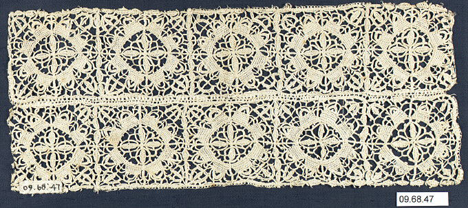 Vintage Handmade Lace Panel Fragment