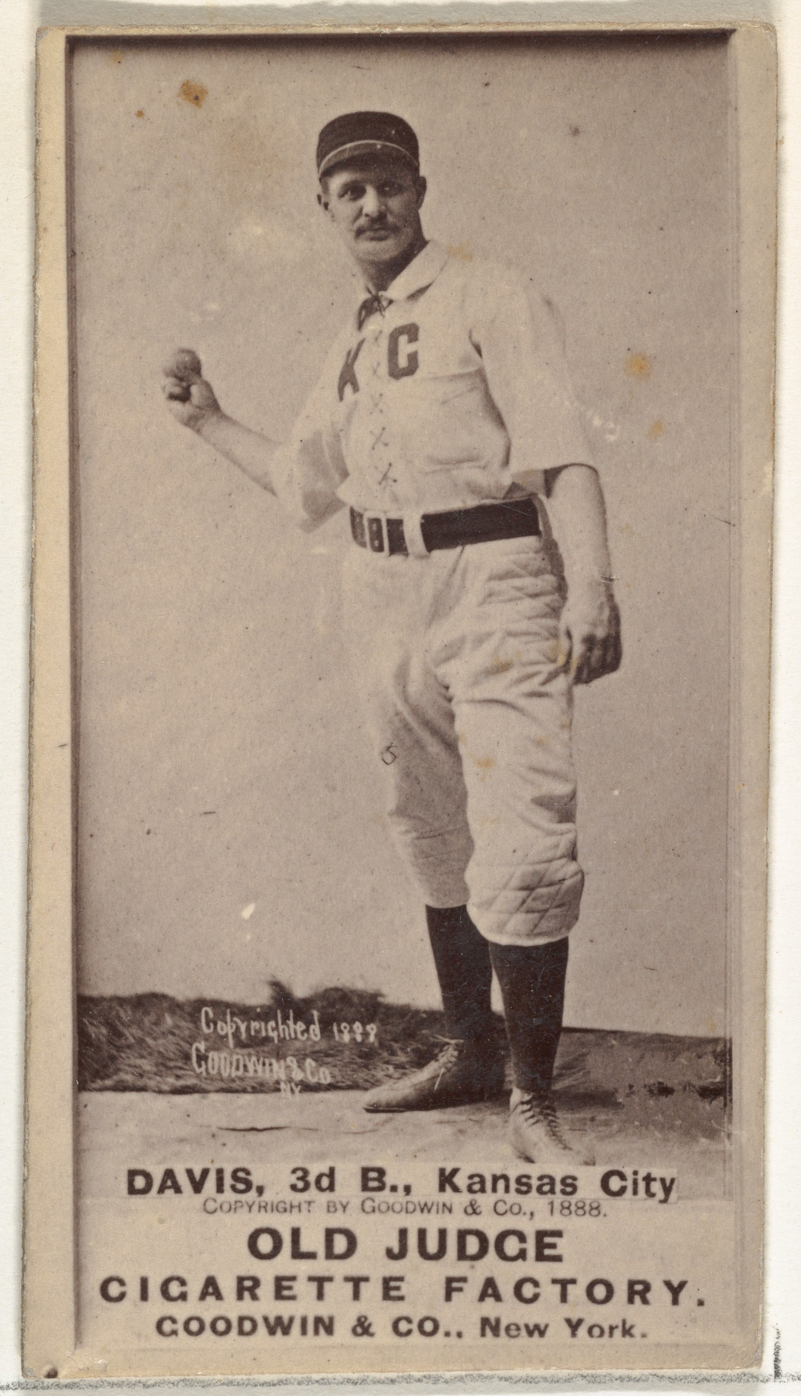 1888 Baseball Cigarette Card of Davis