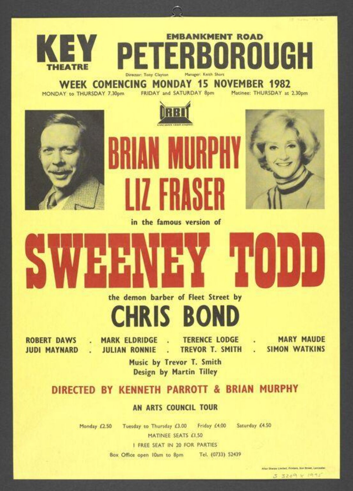 1982 Sweeney Todd Theatre Poster