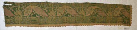 Antique Floral Woven Textile Fragment