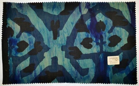 Blue Abstract Patterned Fabric Swatch