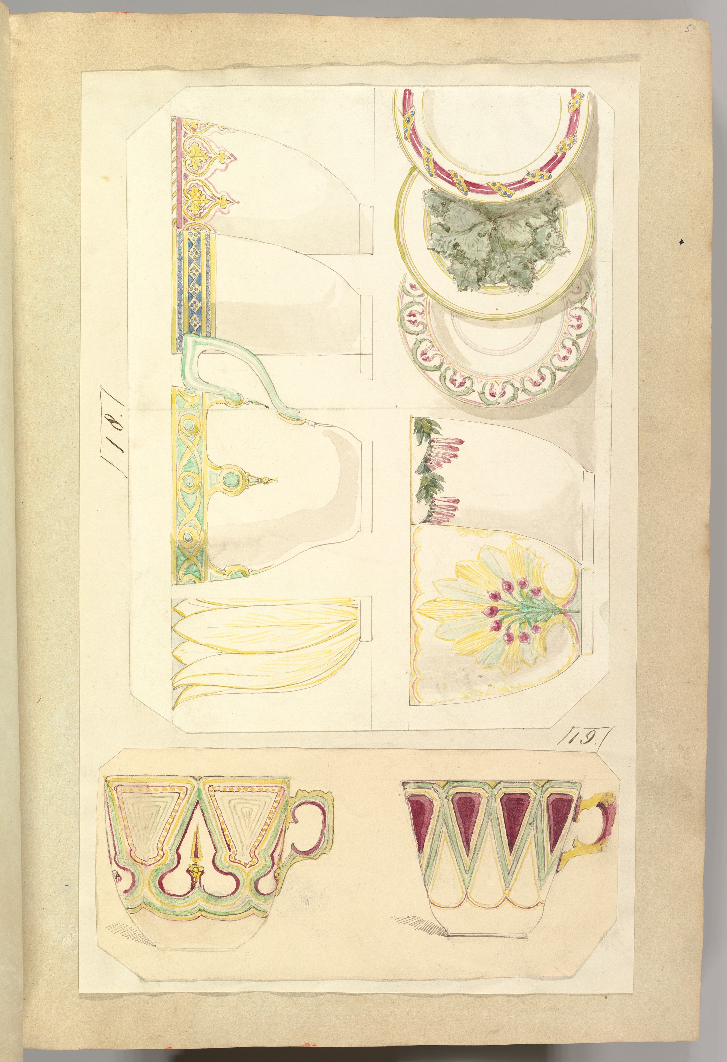 Hand-drawn Porcelain Tableware Design Sketches