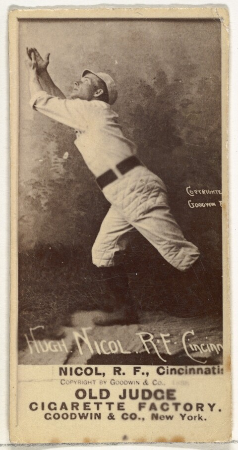 Vintage Hugh Nicol Baseball Cigarette Card