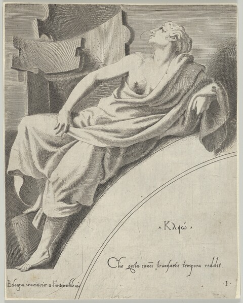 Engraving of Muse Clio