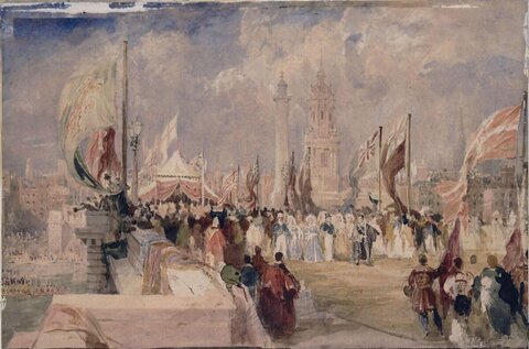 Watercolor of British Public Ceremony