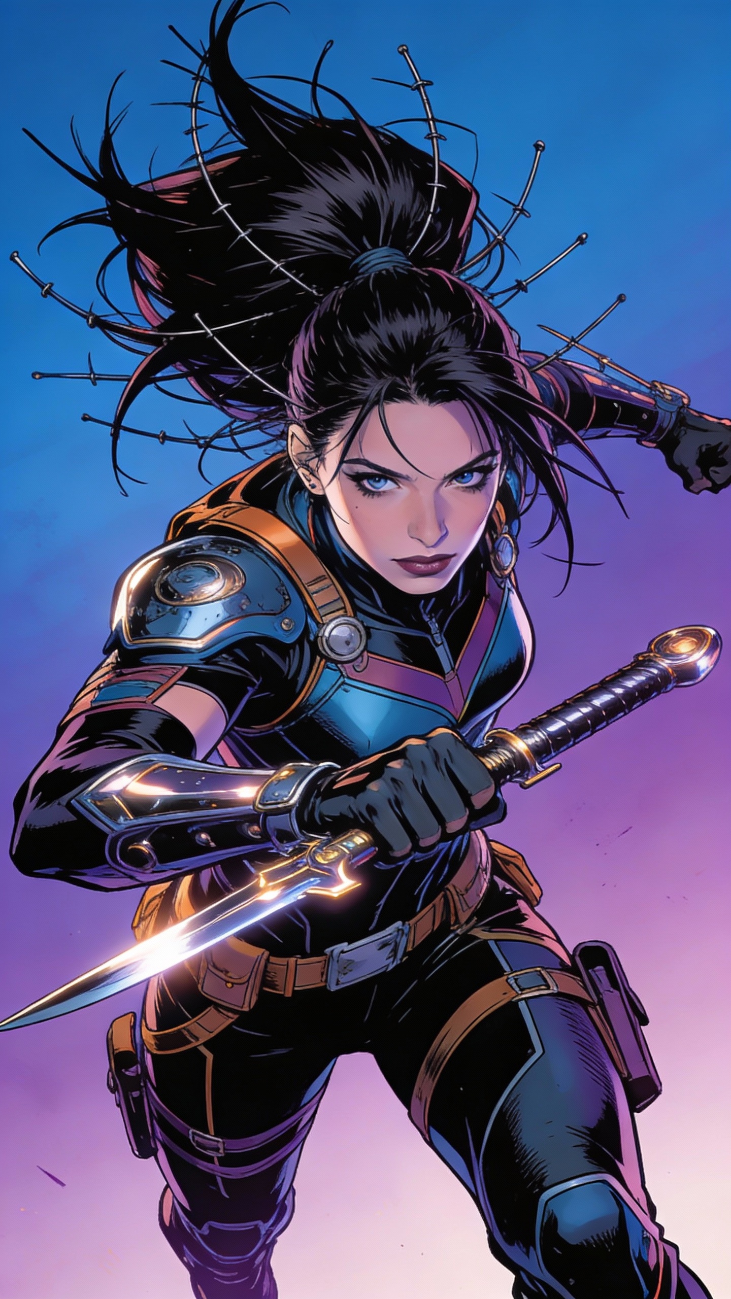Armored Female Warrior with Sword