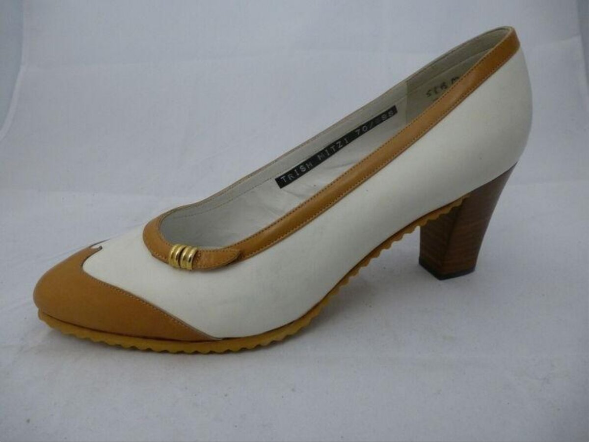 Two-tone Leather High Heel Pump