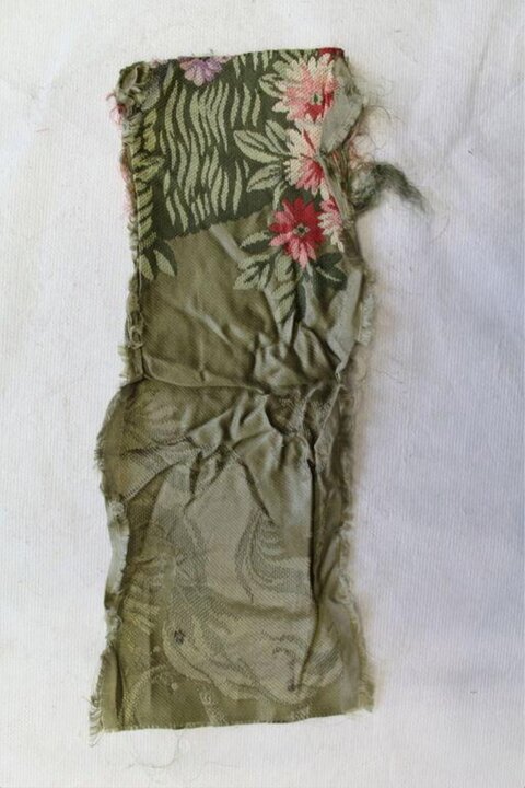 Tattered Vintage Floral Fabric Fragment