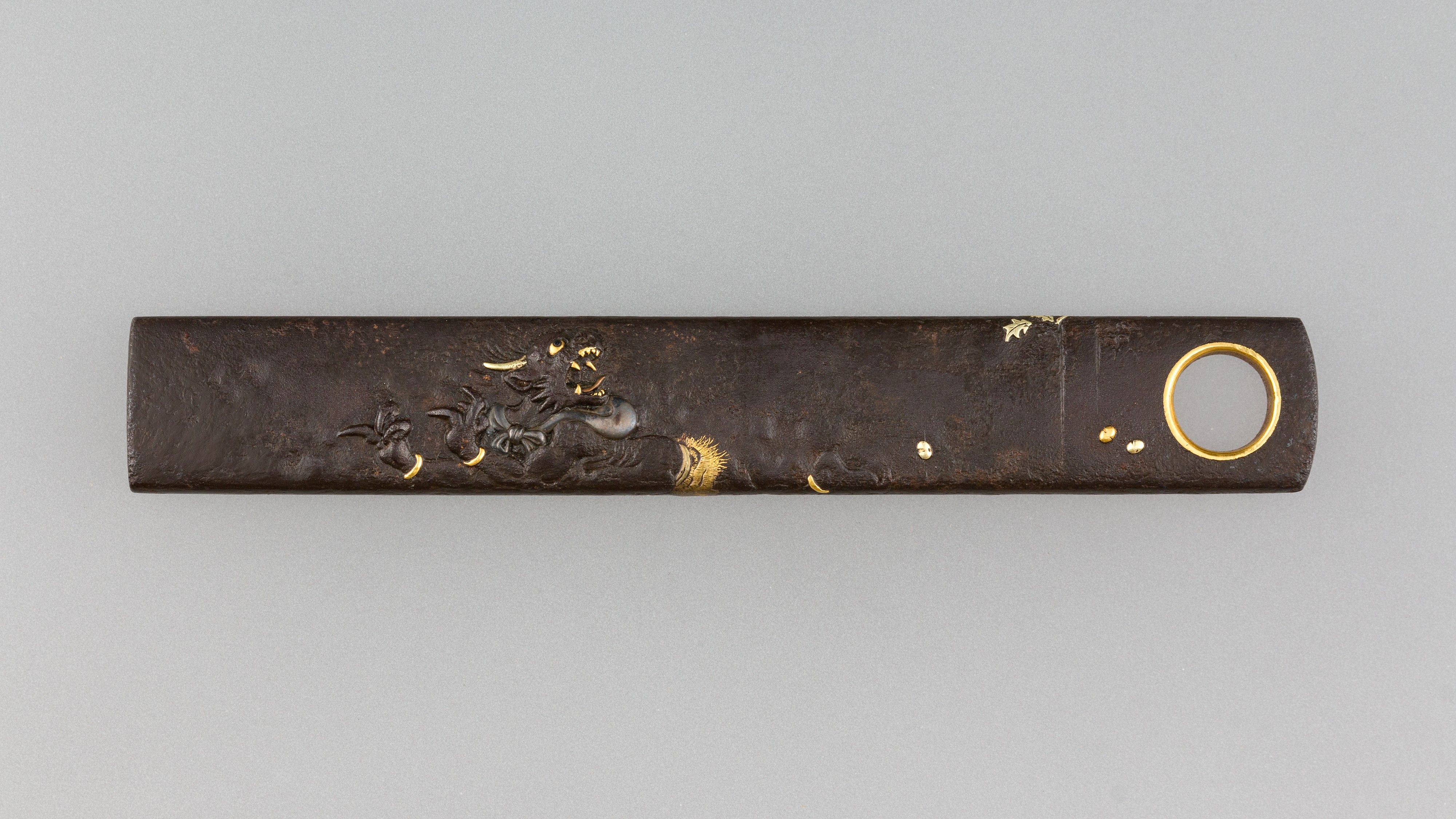 Iron Carved Dragon Sword Kozuka