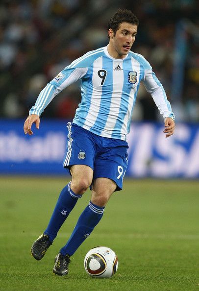 Gonzalo Higuain Dribbling in Soccer Match