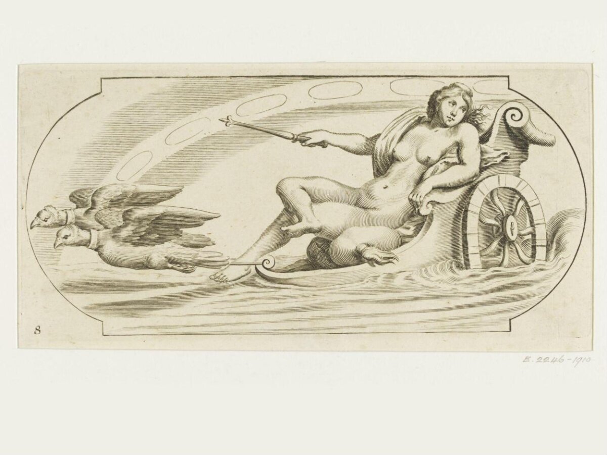 Venus Riding Chariot Engraving