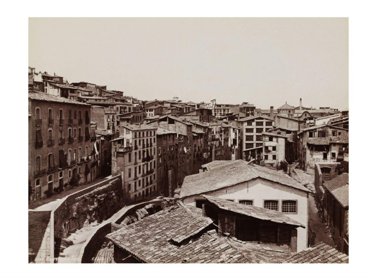 Vintage Hillside Old Town View