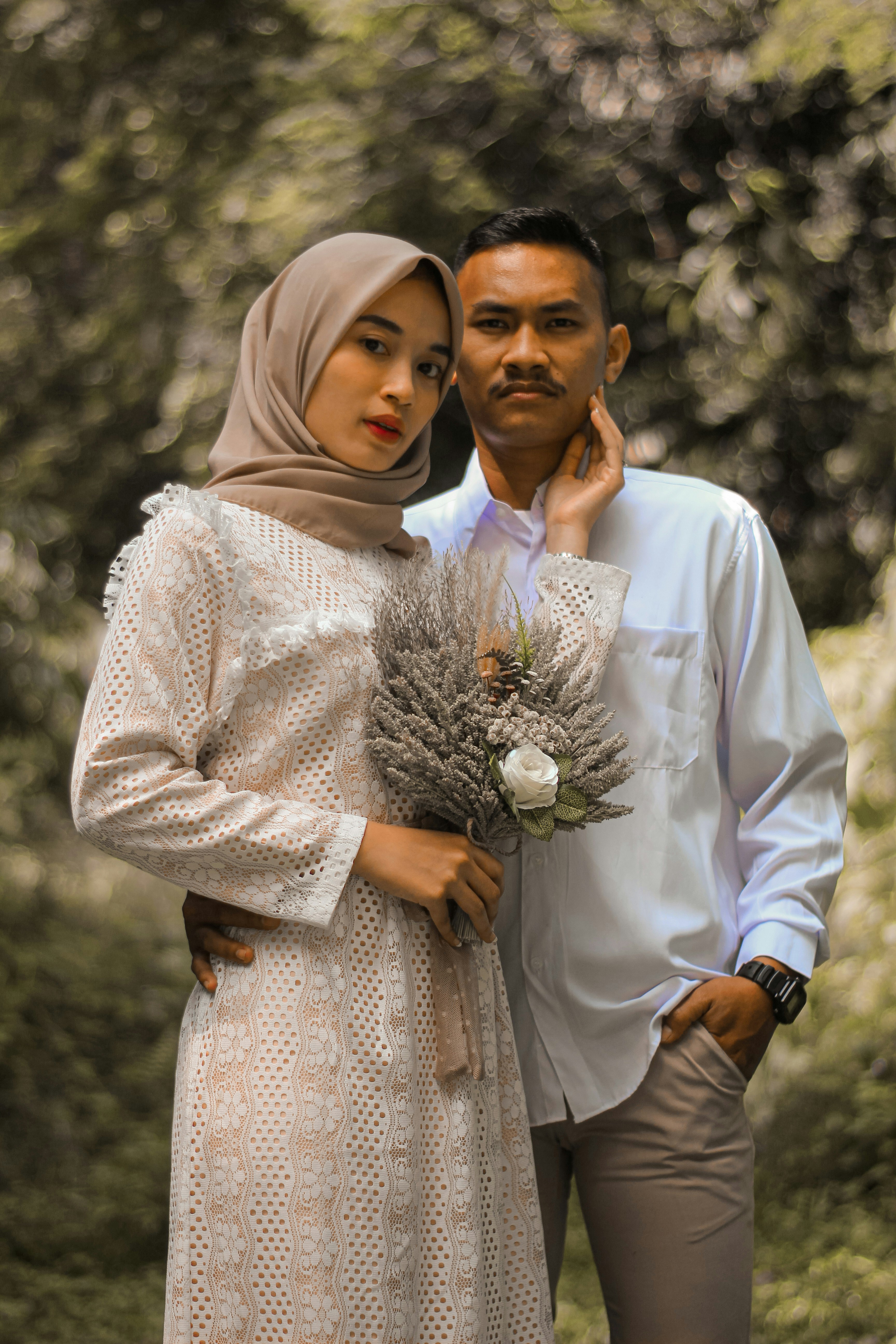 Muslim Couple Outdoor Pre-wedding Portrait