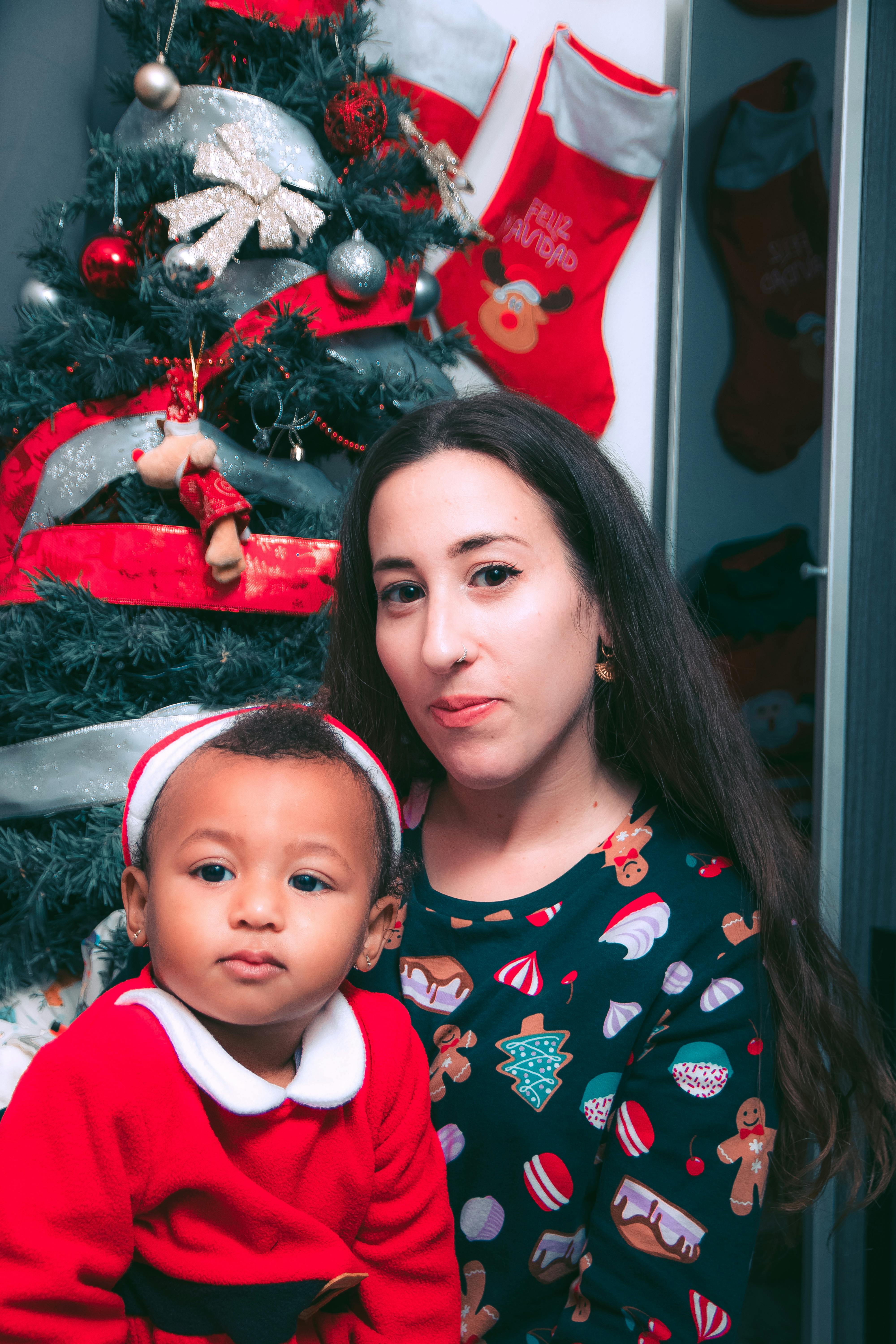 Mother and Child Christmas Portrait