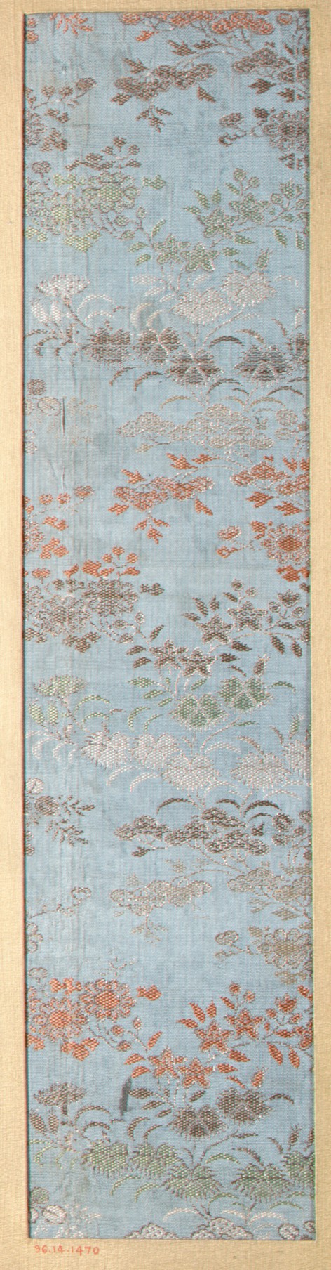 Light Blue Floral Brocade Textile — Texture Backgrounds