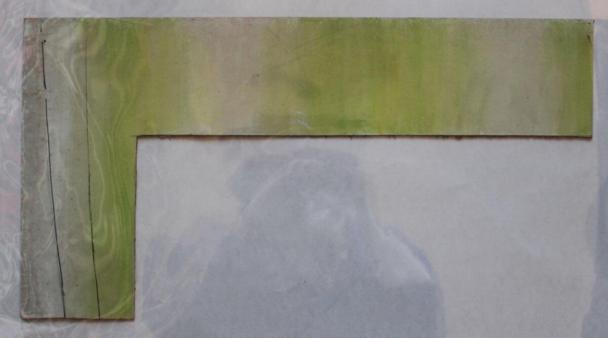 L-shaped Green Abstract Art