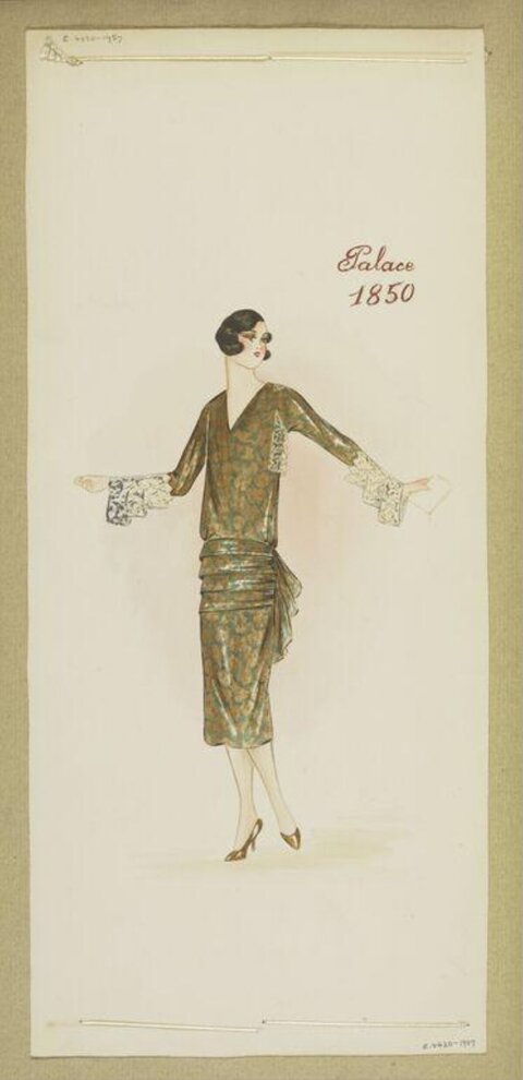 Vintage 1920s Women's Fashion Sketch