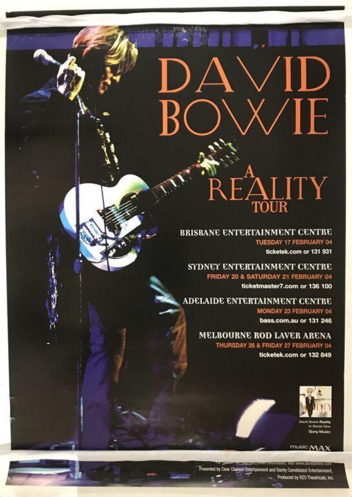 David Bowie A Reality Tour Concert Poster