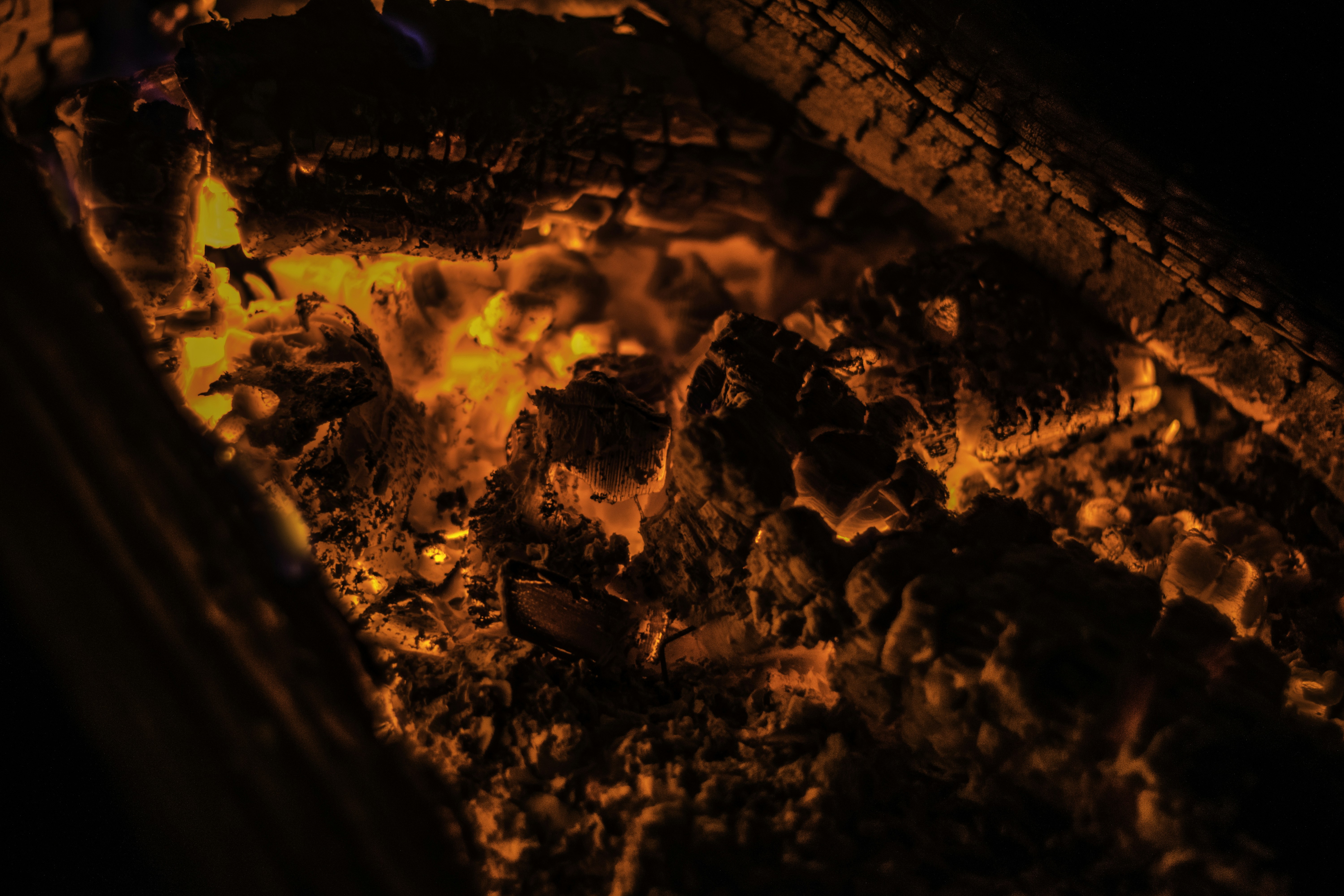 Glowing Embers of a Fire