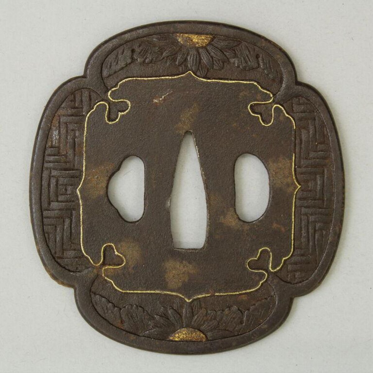 Iron Carved Japanese Sword Tsuba