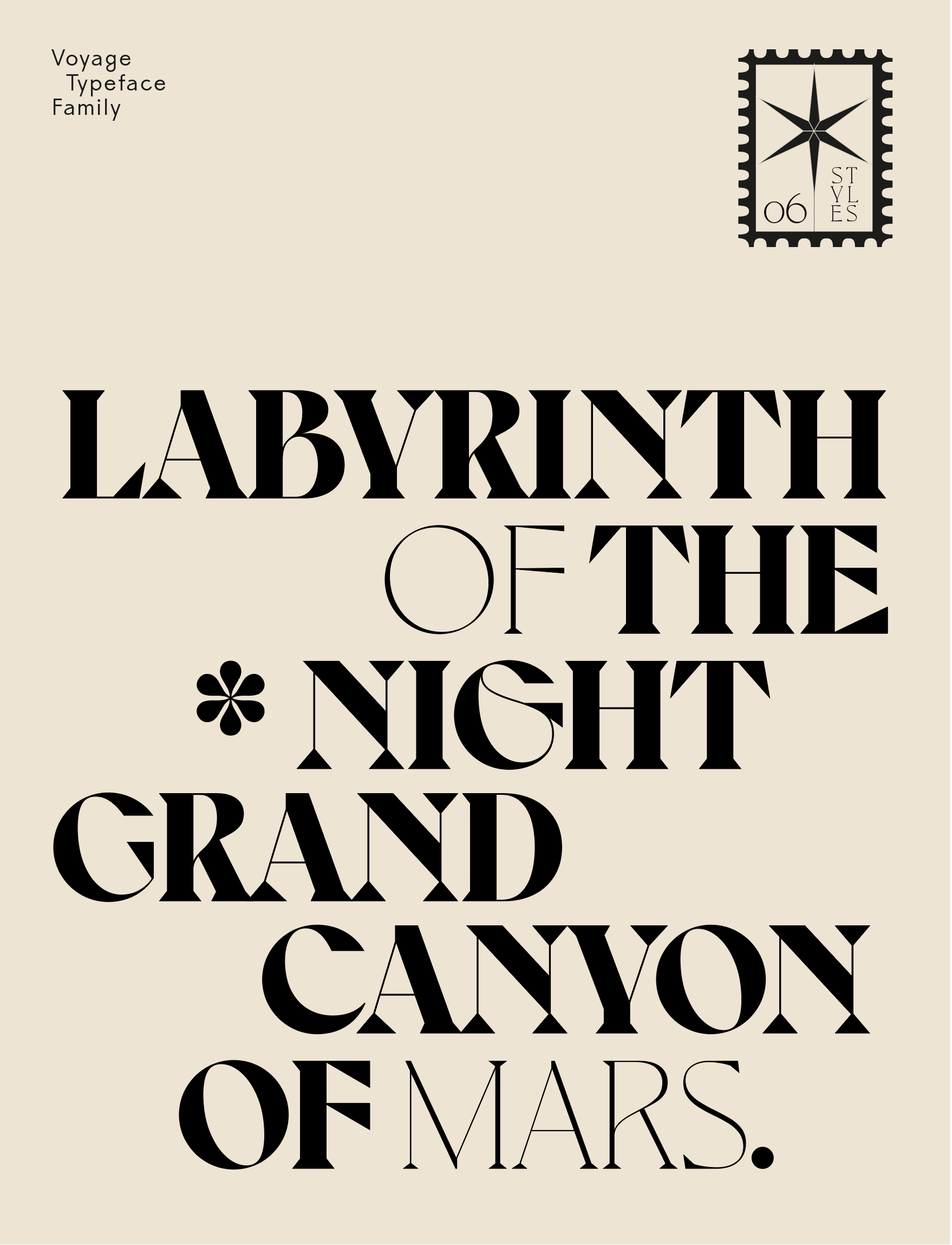 Voyage Typeface Specimen Poster