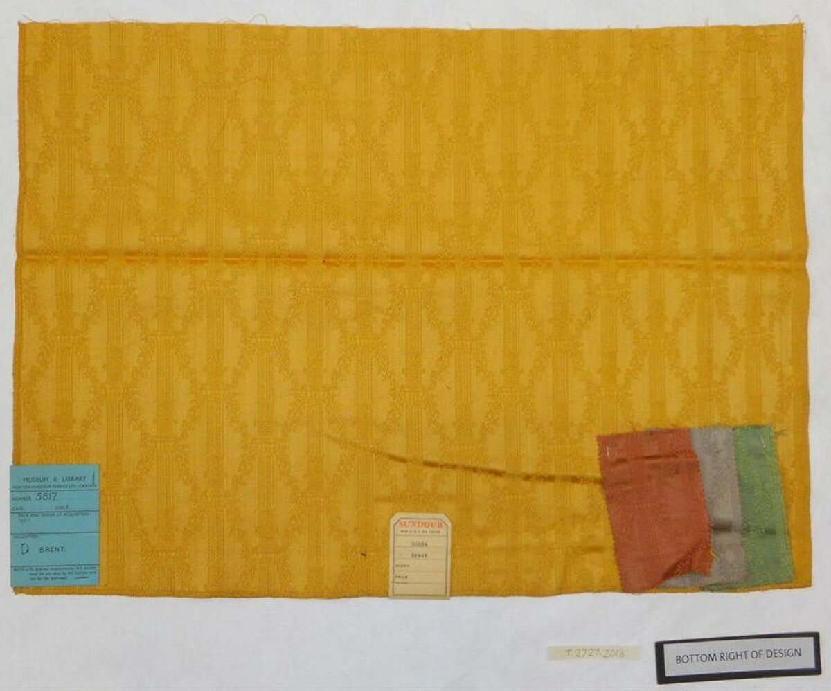 Vintage Yellow Fabric Sample