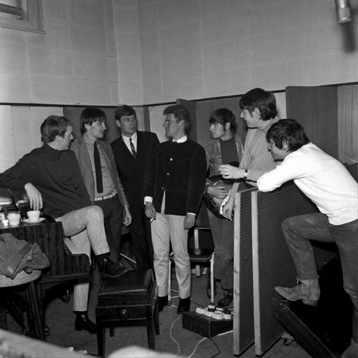 Rock Musicians in Recording Studio