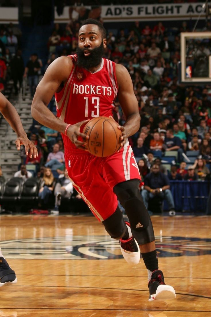 James Harden Dribbling in Basketball Game