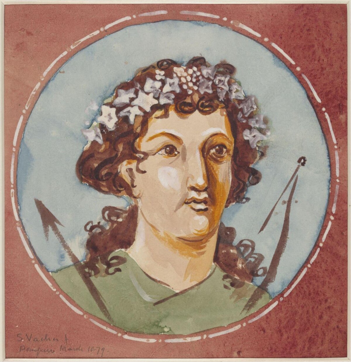 Watercolor Portrait of Star-Crowned Huntress