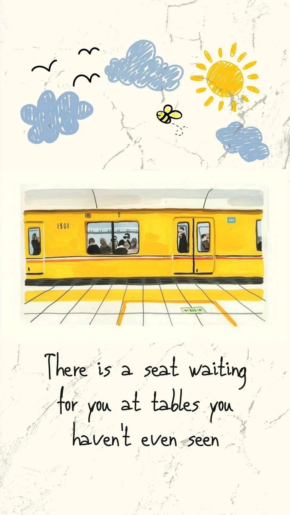 Yellow Train Motivational Illustration