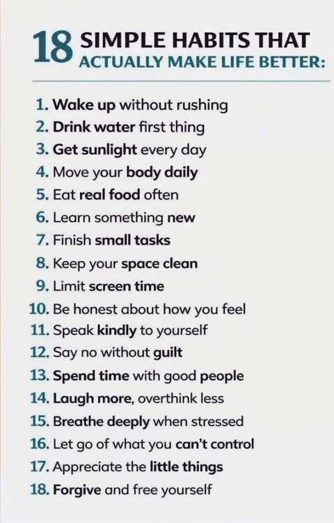 18 Simple Habits That Make Life Better