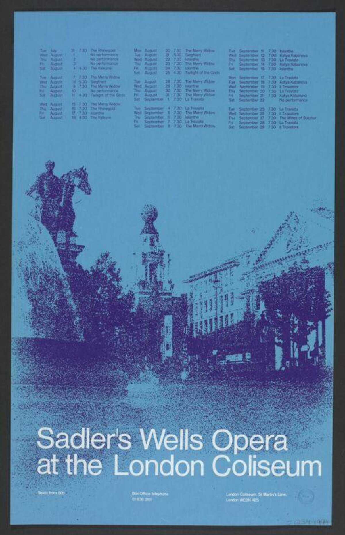 Sadler's Wells Opera London Coliseum Poster — Posters