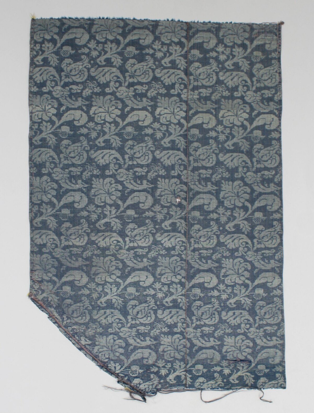 Antique Damask Patterned Textile Fragment