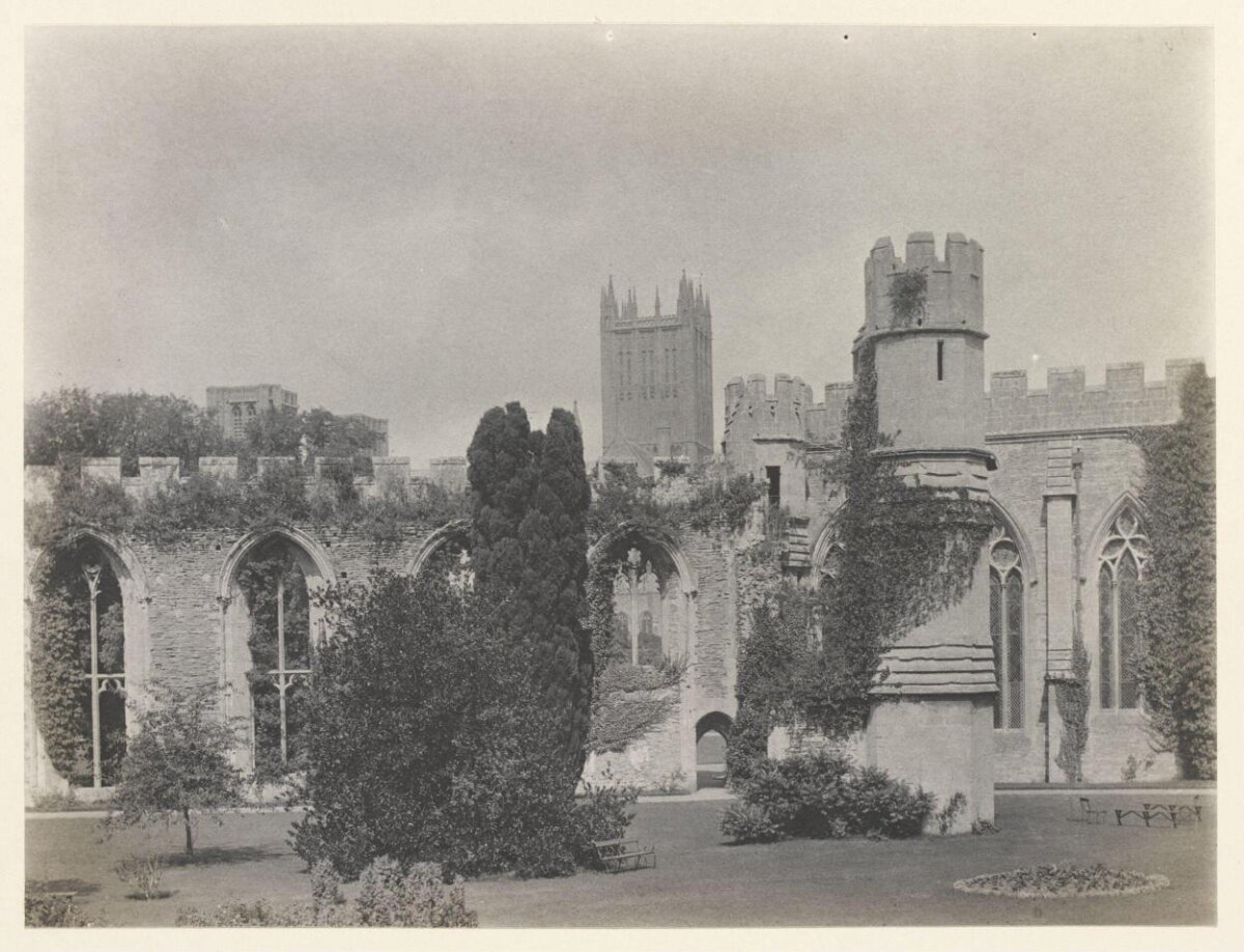 Black and White Photo of Abbey Ruins
