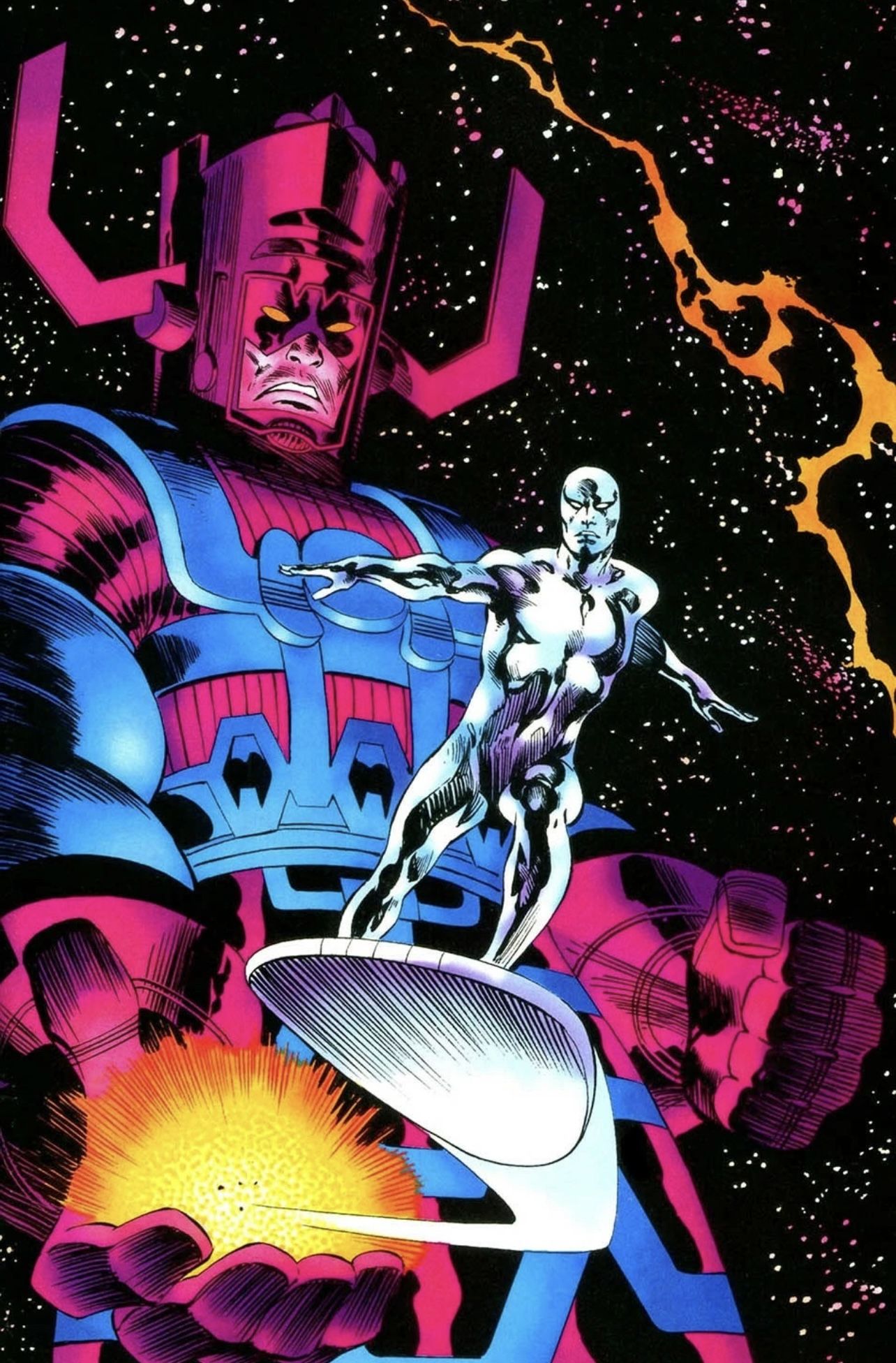 Galactus and Silver Surfer in Outer Space