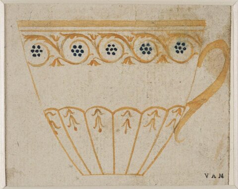 Decorated Cup Design Watercolor Sketch