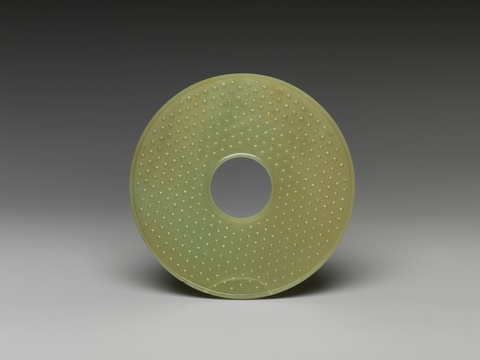 Light Green Grain-patterned Jade Bi
