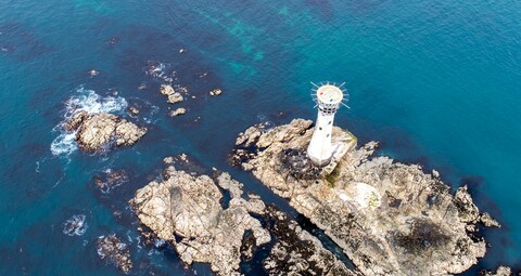 Lighthouse on Offshore Rocky Reef